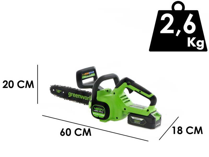 Greenworks GD24CS30 - Electrosierra de bater&iacute;a 24V 10Ah - Espada de 30 cm