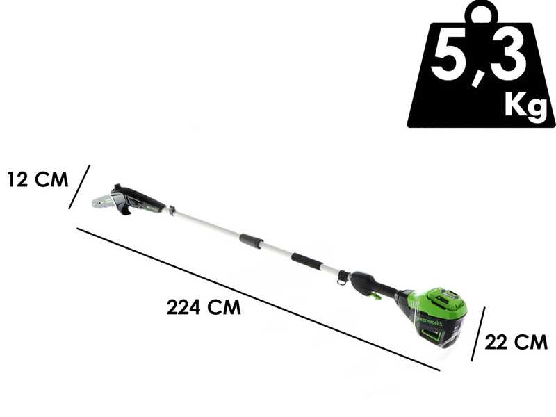 Greenworks GD60PS25 - Podadora de bater&iacute;a con p&eacute;rtiga 60V - Bater&iacute;a 4Ah