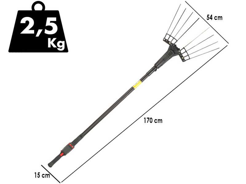Zanon Kit Olive Light 1 - Vareador de aceitunas y tijeras de bater&iacute;a - P&eacute;rtiga telesc&oacute;pica 170 - 250 cm - 4 x 14,4V 2,5Ah