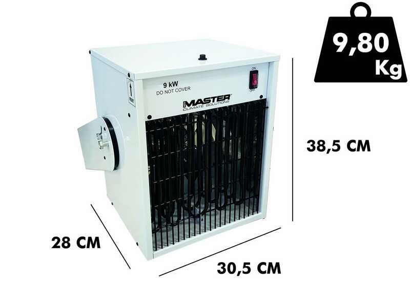 Master TR 9D - Generador de aire caliente el&eacute;ctrico con ventilador - 9 kW - SIN MANDO A DISTANCIA