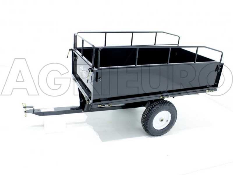 Remolque abatible MAXI de acero para tractor cortac&eacute;sped - laterales abatibles - 145x71(h 32 cm)