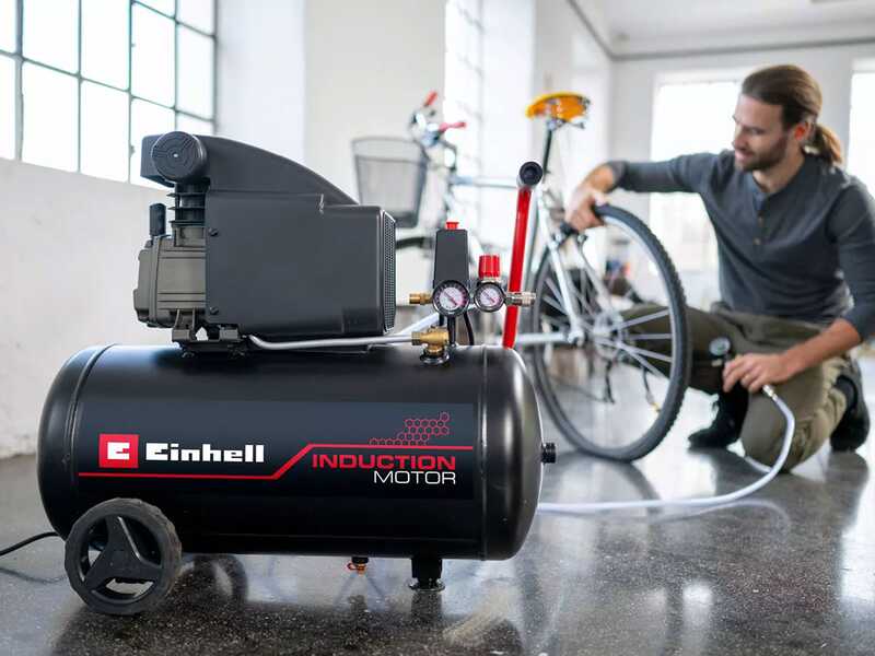 Einhell TE-AC 270/50/10 - Compresor de aire el&eacute;ctrico con ruedas - Motor de 2,5 HP - 50 L