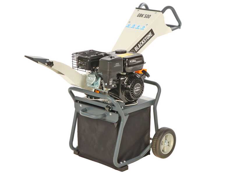 BlackStone GBK 500 - Biotrituradora de gasolina  2en1 con recogedor o descarga en tolva - Motor Ducar DH212