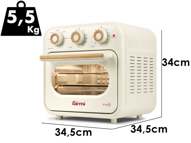 Girmi Ecofrit FG28 - Horno el&eacute;ctrico - Freidora de aire 14 L