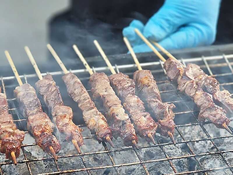 Barbacoa de carb&oacute;n de mesa Dalmazio - Artesanal - Roja