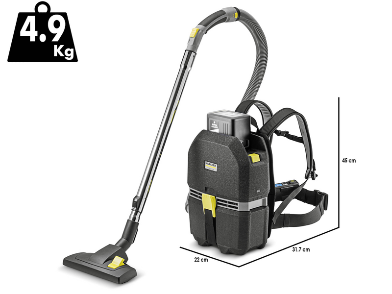 K&auml;rcher PRO BVL 3/1 Bp - Aspirador de mochila profesional de bater&iacute;a - 36V 5Ah