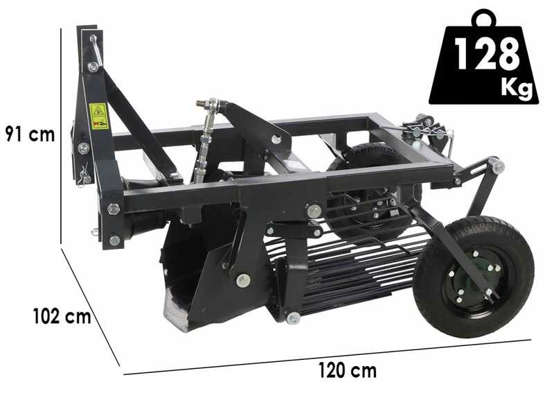 Blackstone B-PH 500 - Arrancador de patatas para tractor - Cribas oscilatorias - Ancho de trabajo 50 cm - Para tractores con enganche de tres puntos