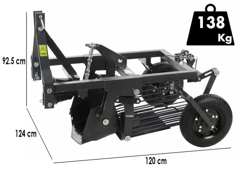 Blackstone B-PH 700 - Arrancador de patatas para tractor - Cribas oscilatorias - Ancho de trabajo 70 cm - Para tractores con enganche de tres puntos