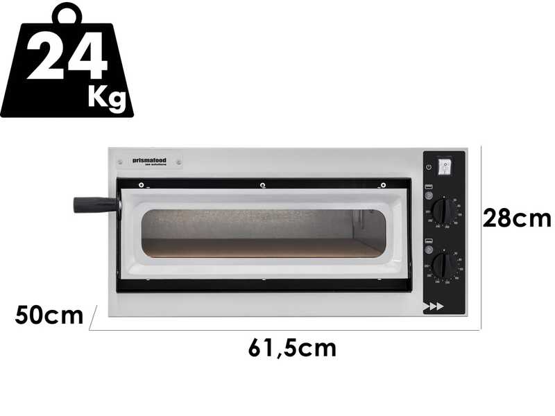 Prismafood SMALL BASIC 1/40 VETRO 2T - Horno el&eacute;ctrico para pizza - 2 termostatos