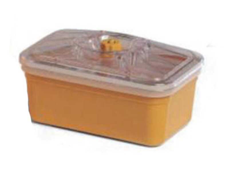 Recipiente para vac&iacute;o 20x25 - altura 8 cm - con tapa - profesional