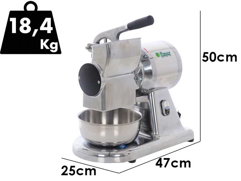 Fimar GR12S - Rallador el&eacute;ctrico - 230 V - 1 HP - Unidad de rallado de aluminio - Sin inversor
