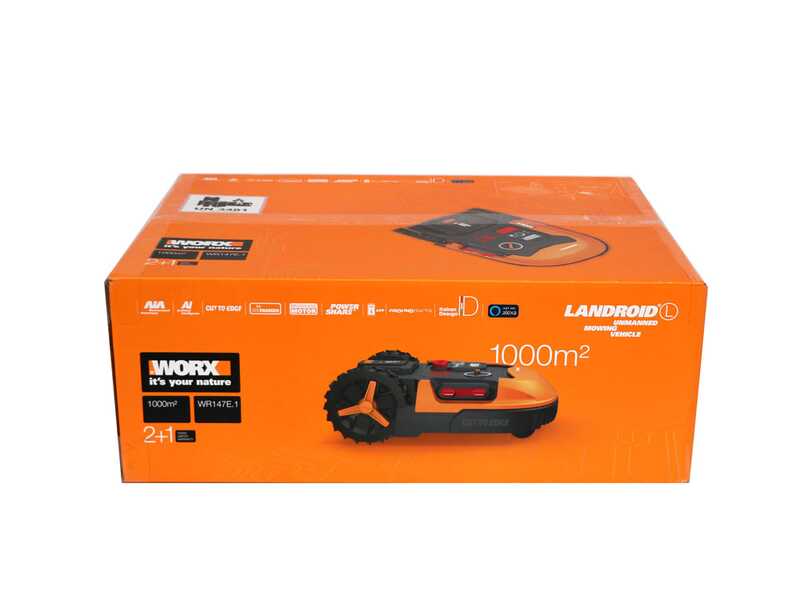 Worx Landroid WR147E.1 - Robot cortac&eacute;sped - Con cable perimetral - Bater&iacute;a 20 V y 4 Ah - L1000 - &iexcl;Sensor de obst&aacute;culos gratis!