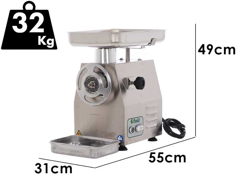 Fimar 22RG - Picadora de carne el&eacute;ctrica - 230 V - 1,5 HP - Unidad de trituraci&oacute;n de aluminio - Con inversor