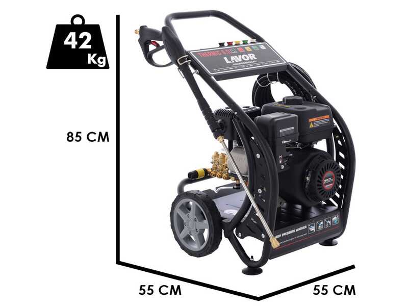 Lavor Thermic 9.1L - Hidrolimpiadora de gasolina 220 bar - 780 L/h - motor Loncin de gasolina 8 HP