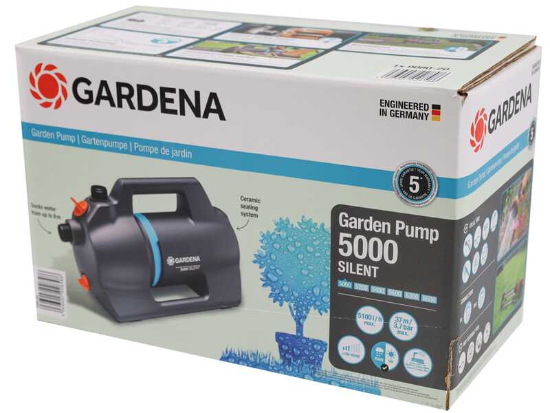 Gardena 5000 Silent - Bomba el&eacute;ctrica para riego de jard&iacute;n - 550 W