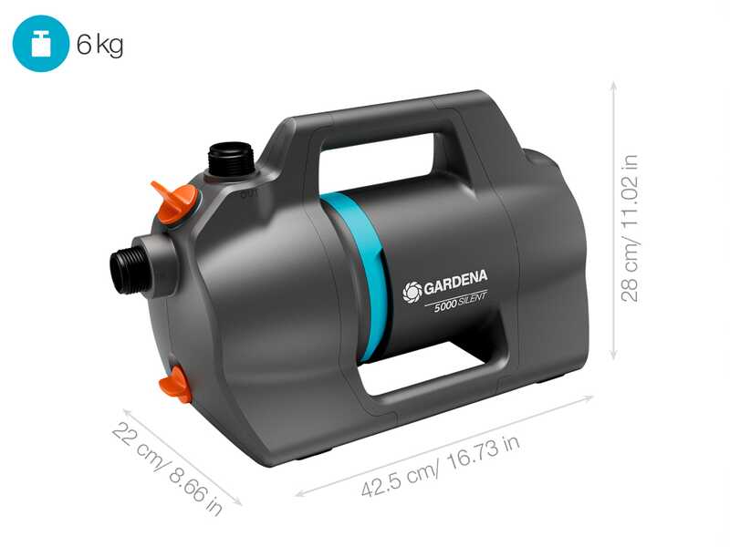Gardena 5000 Silent - Bomba el&eacute;ctrica para riego de jard&iacute;n - 550 W