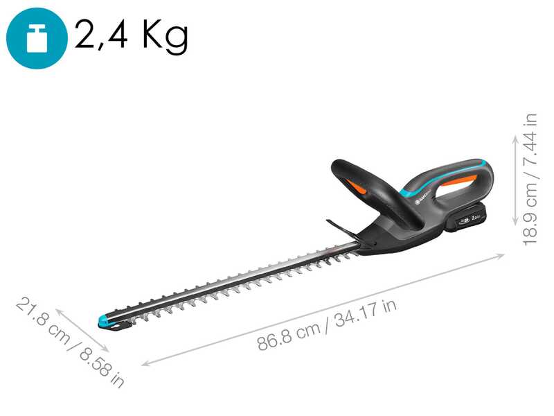 Gardena EasyCut 45/18V P4A - Cortasetos de bater&iacute;a 18V / 2Ah - Cuchilla de 45 cm