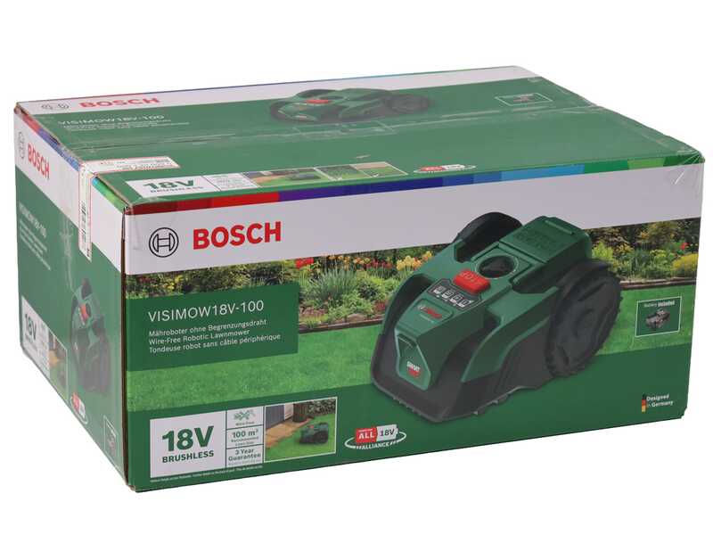 Bosch VISIMOW18V-100 - Robot cortac&eacute;sped - Sin instalaci&oacute;n - BATER&Iacute;A Y CARGADOR NO EST&Aacute;N INCLUIDOS