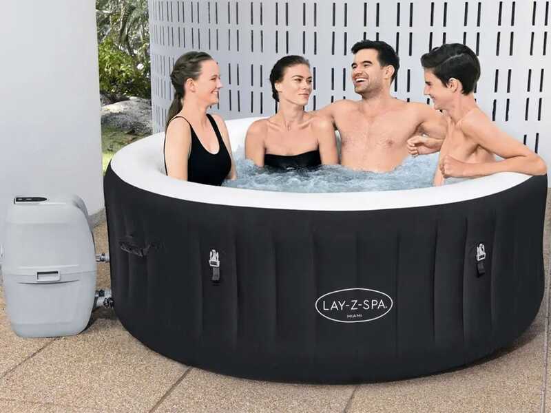 Bestway Lay-Z-Spa Miami AirJet 60001 negra - &Oslash;180x66 cm - Spa de hidromasaje para 3-4 personas