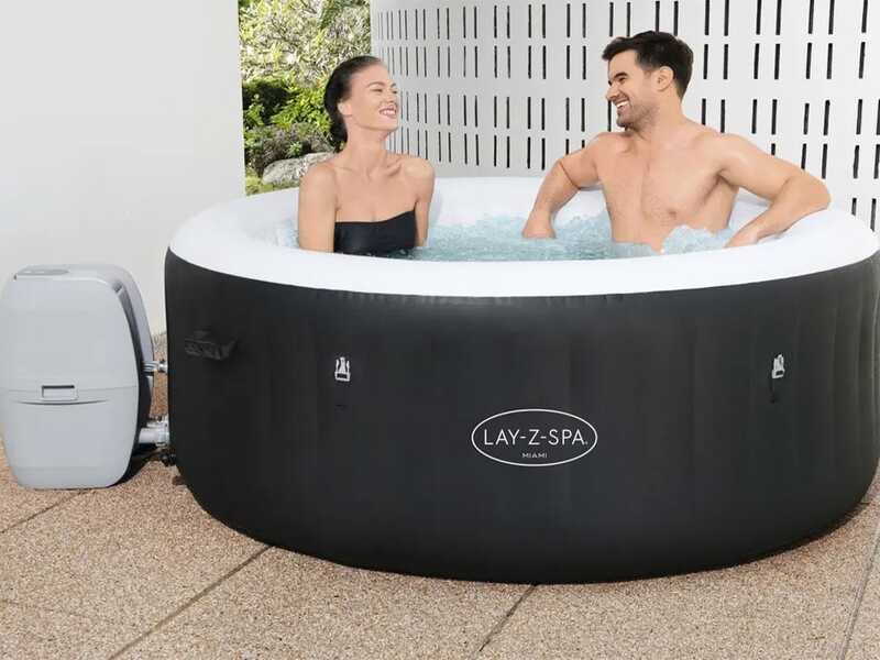 Bestway Lay-Z-Spa Miami AirJet 60001 negra - &Oslash;180x66 cm - Spa de hidromasaje para 3-4 personas