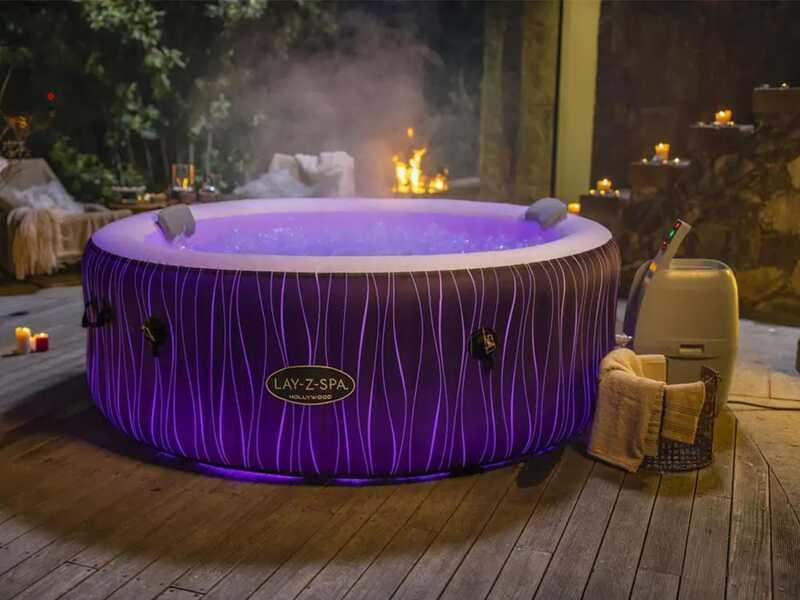 Bestway Lay-Z-Spa Hollywood AirJet 60059 redonda - &Oslash;196x66 cm - Piscina de hidromasaje spa para 4-6 personas