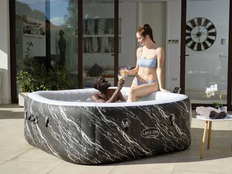 Bestway Lay-Z-Spa Hollywood AirJet 6001F cuadrada - &Oslash;180x66 cm - Piscina de hidromasaje spa para 4-6 personas