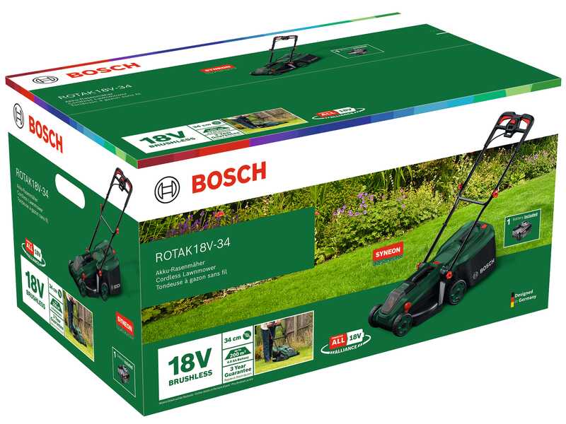 Bosch Rotak18V2-38 - Cortac&eacute;sped de bater&iacute;a - 2X18V/4Ah - Corte de 38 cm