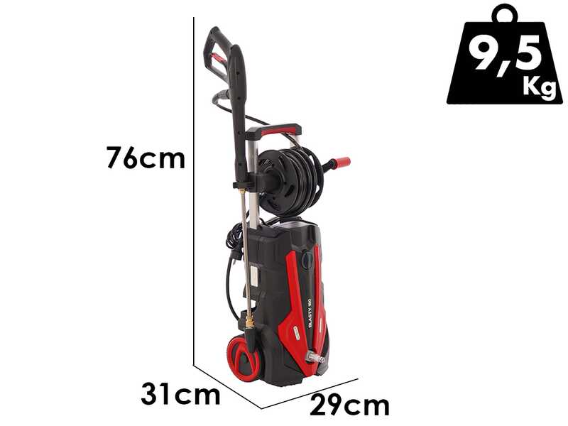 GeoTech Blasty 180 - Hidrolimpiadora con lanza profesional + Kit patio y desatascadora - 180 bar - 450 l/h