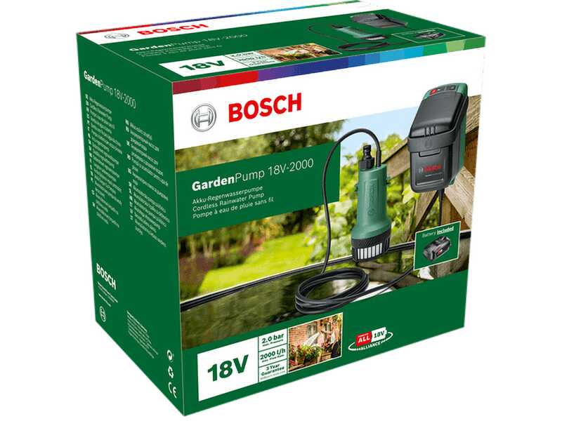 Bosch GardenPump 18V-2000 - Bomba sumergible de bater&iacute;a - 18 V 2,5 Ah
