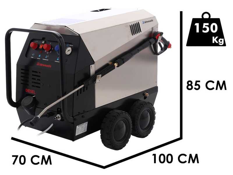 Idromatic Astra 200.15 - Hidrolimpiadora de agua caliente profesional trif&aacute;sica - 200 bar - 900 L/h