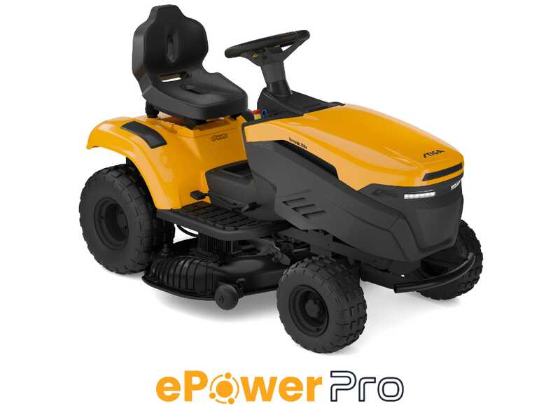 Stiga Tornado 398e - Kit Tractor cortac&eacute;sped con 2 m&oacute;dulos bater&iacute;a ePower Pro 56V/40Ah - Salida lateral y mulching