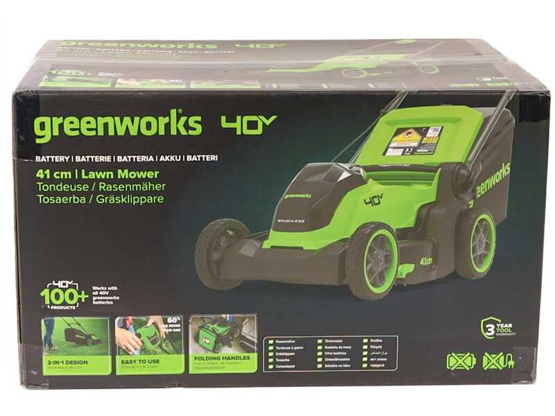 Greenworks LM4104 - Cortac&eacute;sped de bater&iacute;a 40 V - BATER&Iacute;A Y CARGADOR NO EST&Aacute;N INCLUIDOS