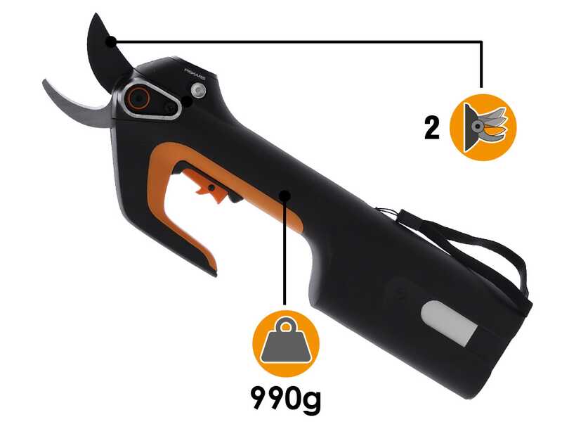 Fiskars ePruner L Bypass - Tijeras el&eacute;ctricas de poda - BATER&Iacute;A Y CARGADOR NO EST&Aacute;N INCLUIDOS