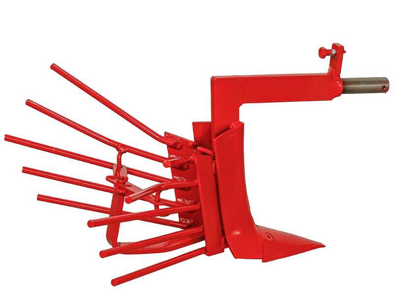 Aporcador AS1-5 con alas para arrancar patatas y enganche de dos pernos regulable con barra portaherramientas - Para motocultores de 6-10 HP