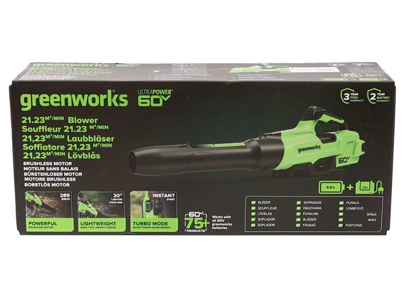 Greenworks BL2206H - Soplador axial a bater&iacute;a - BATER&Iacute;A Y CARGADOR NO EST&Aacute;N INCLUIDOS