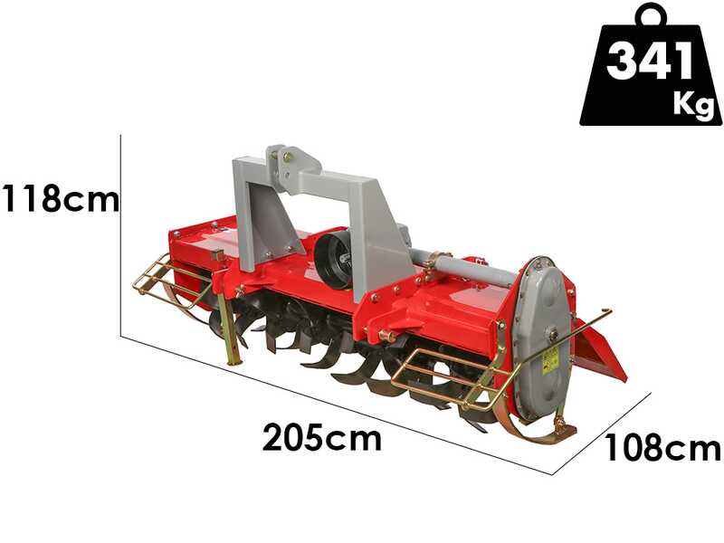 GeoTech Pro HRT-180 - Rotovator para tractor serie media - Enganche fijo