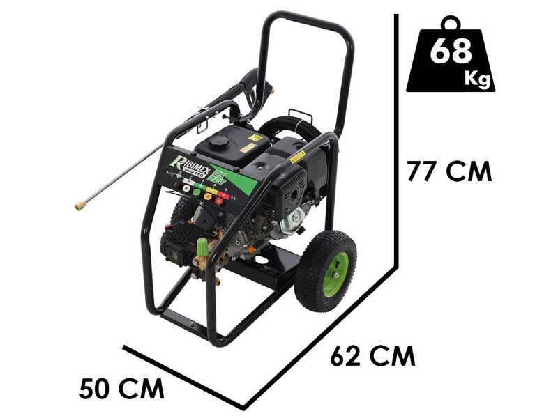 Ribimex RX22T - Hidrolimpiadora de gasolina - 250 bar - 1020 L/h - Motor Loncin de 420 cc