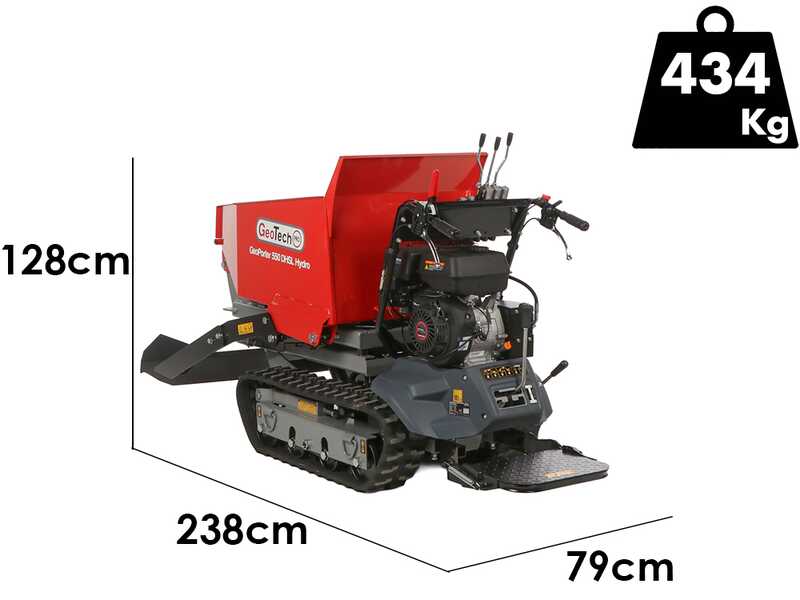 GeoTech Pro GeoPorter 550 DHSL Hydro - Carretilla con caj&oacute;n elevable tipo pant&oacute;grafo