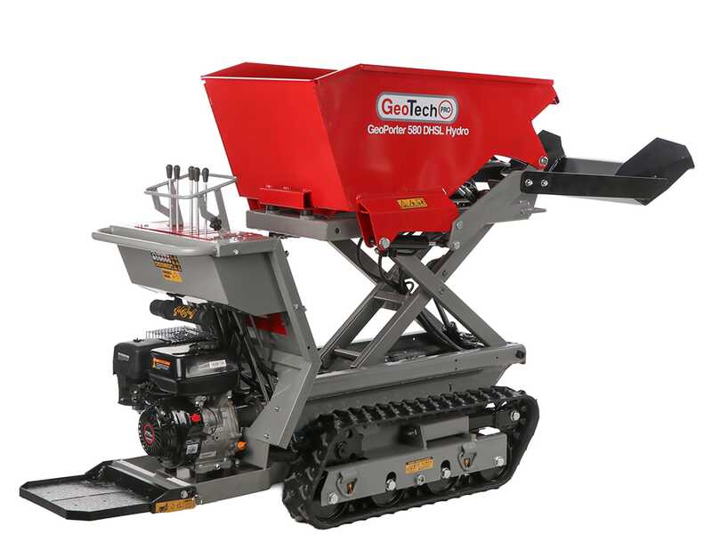 GeoTech Pro GeoPorter 580 DHSL Hydro - Carretilla con caj&oacute;n elevable tipo pant&oacute;grafo - Cambio hidrost&aacute;tico