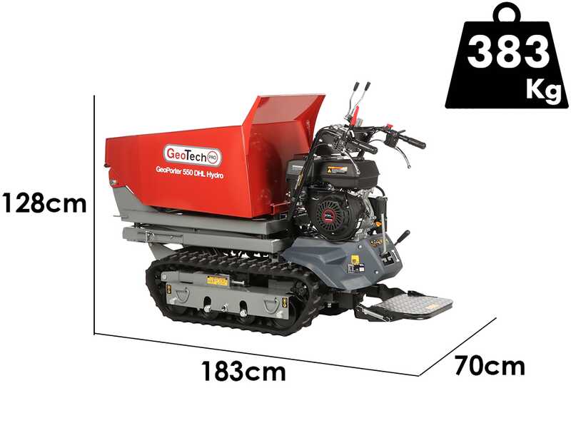 GeoTech-Pro GeoPorter 550 DHL Hydro - Carretilla con caj&oacute;n elevable tipo pant&oacute;grafo