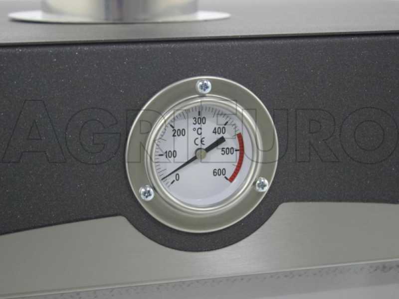 Horno de le&ntilde;a de exterior Minimus 50 Mini EXT en acero - Techo rojo