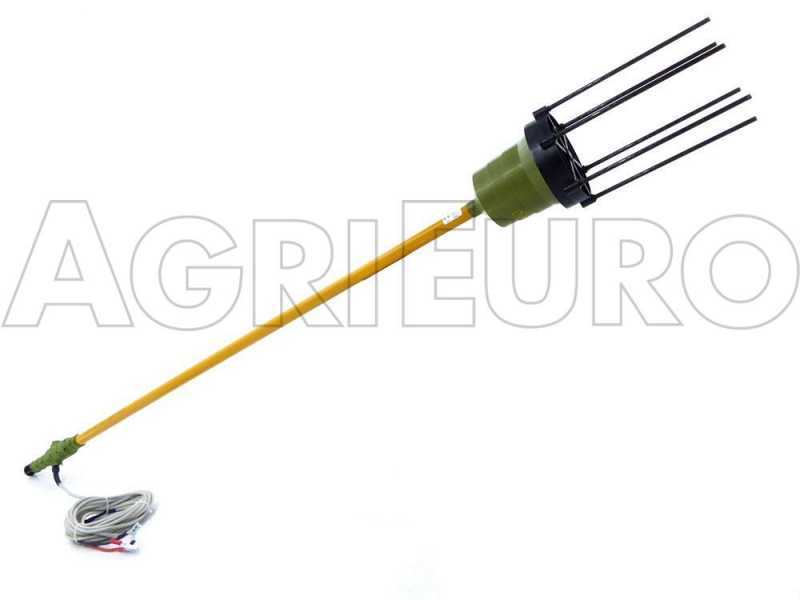 Oliviero Synthesis - Vareador de aceitunas el&eacute;ctrico de bater&iacute;a de 180 cm con p&eacute;rtiga fija en aluminio 