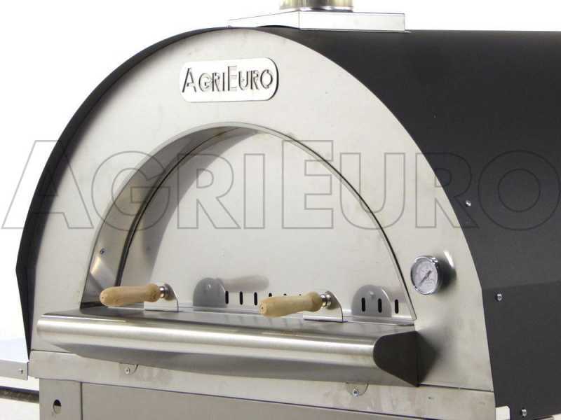 AgriEuro Cibus Inox 100x80, horno de le&ntilde;a de exterior con capacidad de cocci&oacute;n: 5 pizzas