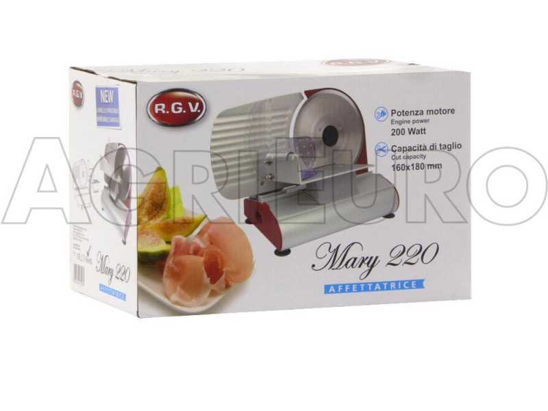 RGV Mary 220 Roja - Cortadora de fiambre con cuchilla extra&iacute;ble de 220 mm - motor 200 W