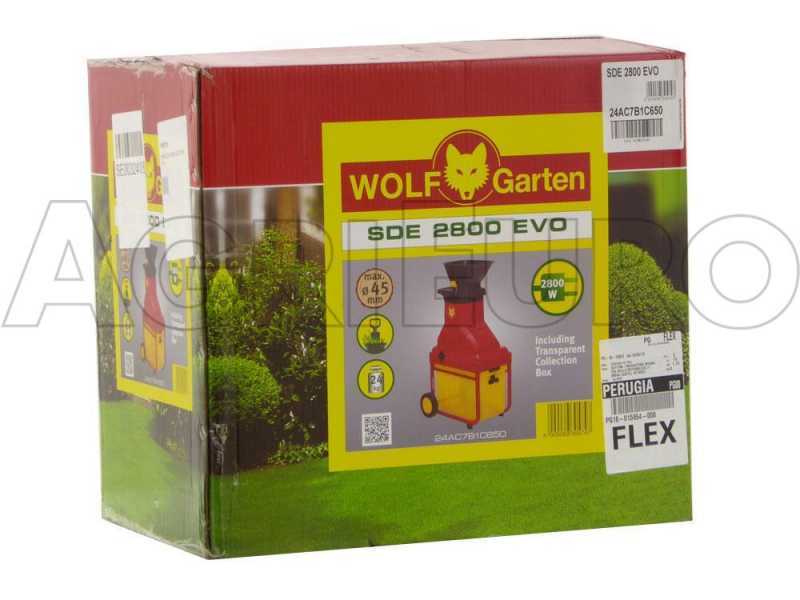 Wolf Garten SDE 2800 EVO - Biotrituradora el&eacute;ctrica - cuchillas reversibles y saco recogedor