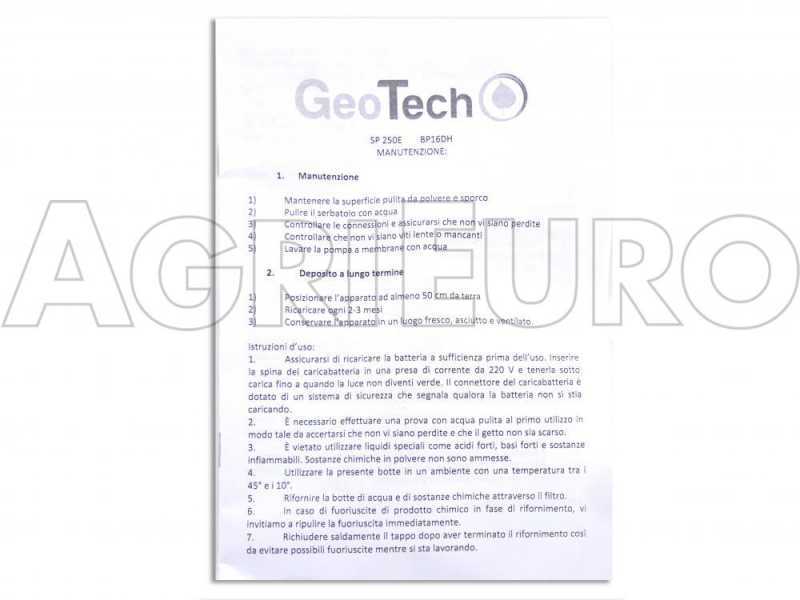 Pulverizador de mochila a hotsell batería geotech bp16dh 16 litros