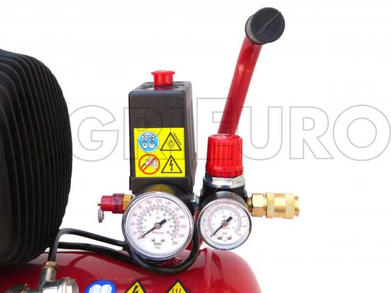 Fini Ciao 24 - Compresor de aire el&eacute;ctrico port&aacute;til monof&aacute;sico, sin aceite - Motor 1,5 HP - 24 L