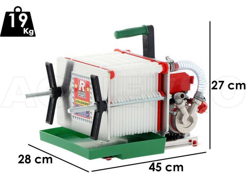 Rover Colombo 18 Inox - Filtro para vino de cartones y placas - Bomba para vino en Novax