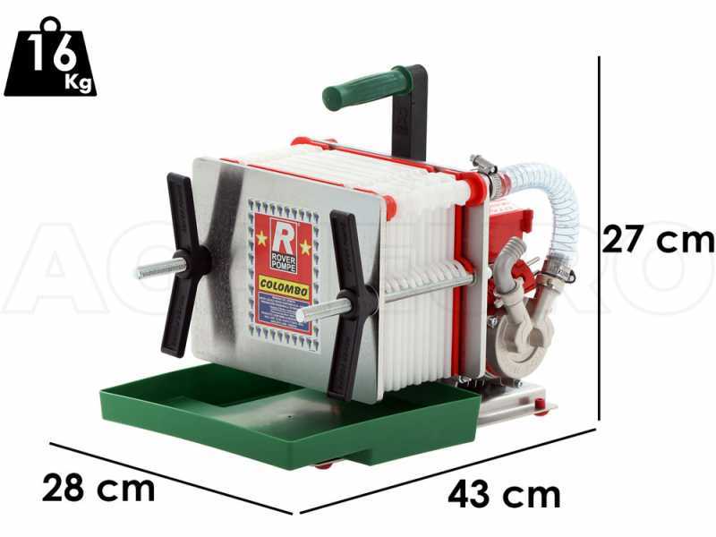 Rover Colombo 12 Inox - Filtro para vino de cartones y placas - Bomba para vino en Novax