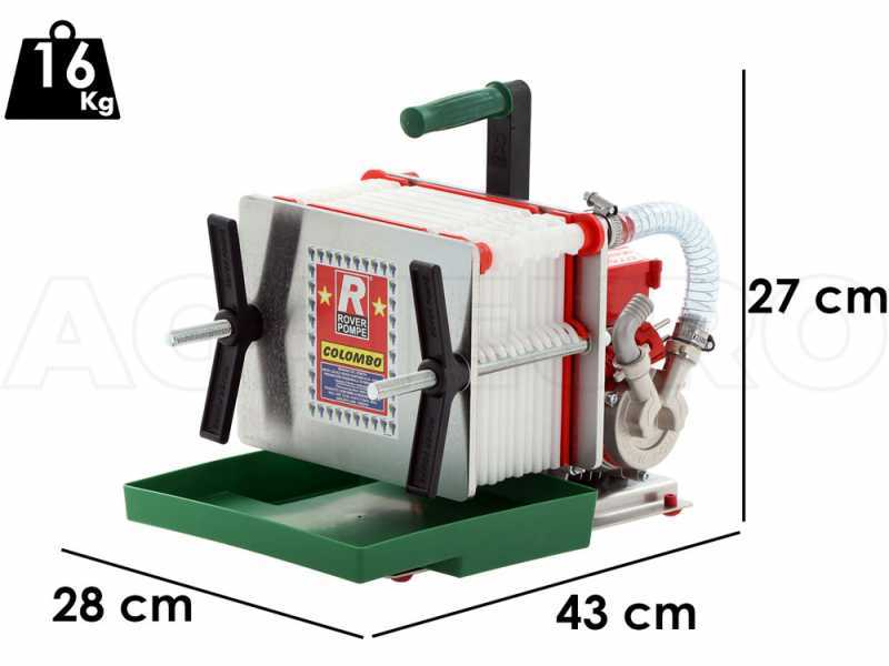 Rover Colombo 12 INOX - Filtro para vino de cartones y placas - estructura en  acero INOX - bomba para vino